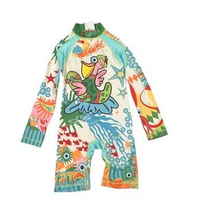 Krio + Color Kids UV Swimwear One‎ Piece Sunsuit Pelican Marin Print Size 6-8